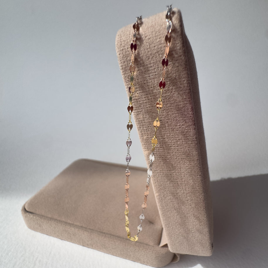 Tricolor Shine 18K Italian Gold Chain