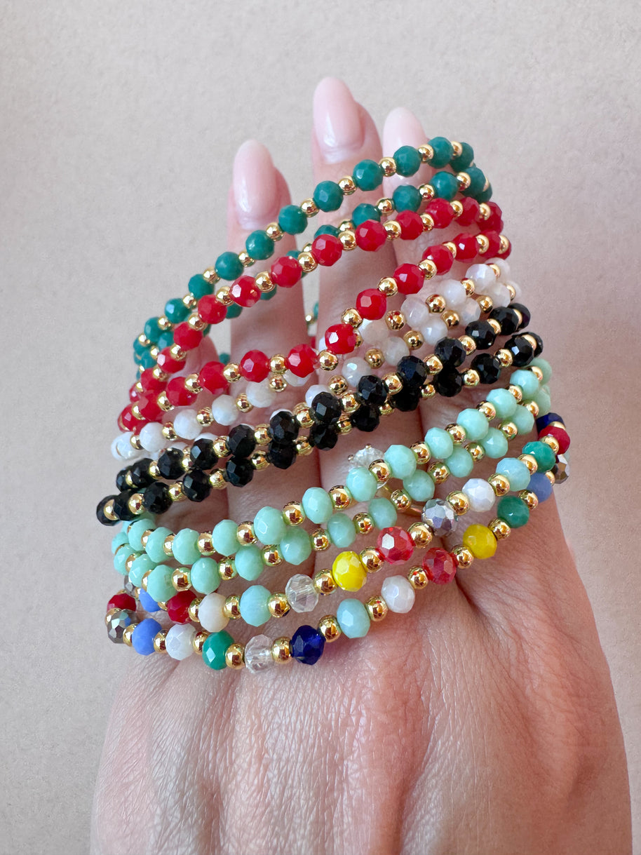 Plain Crystals Colorful Style Bracelets