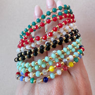 Plain Crystals Colorful Style Bracelets