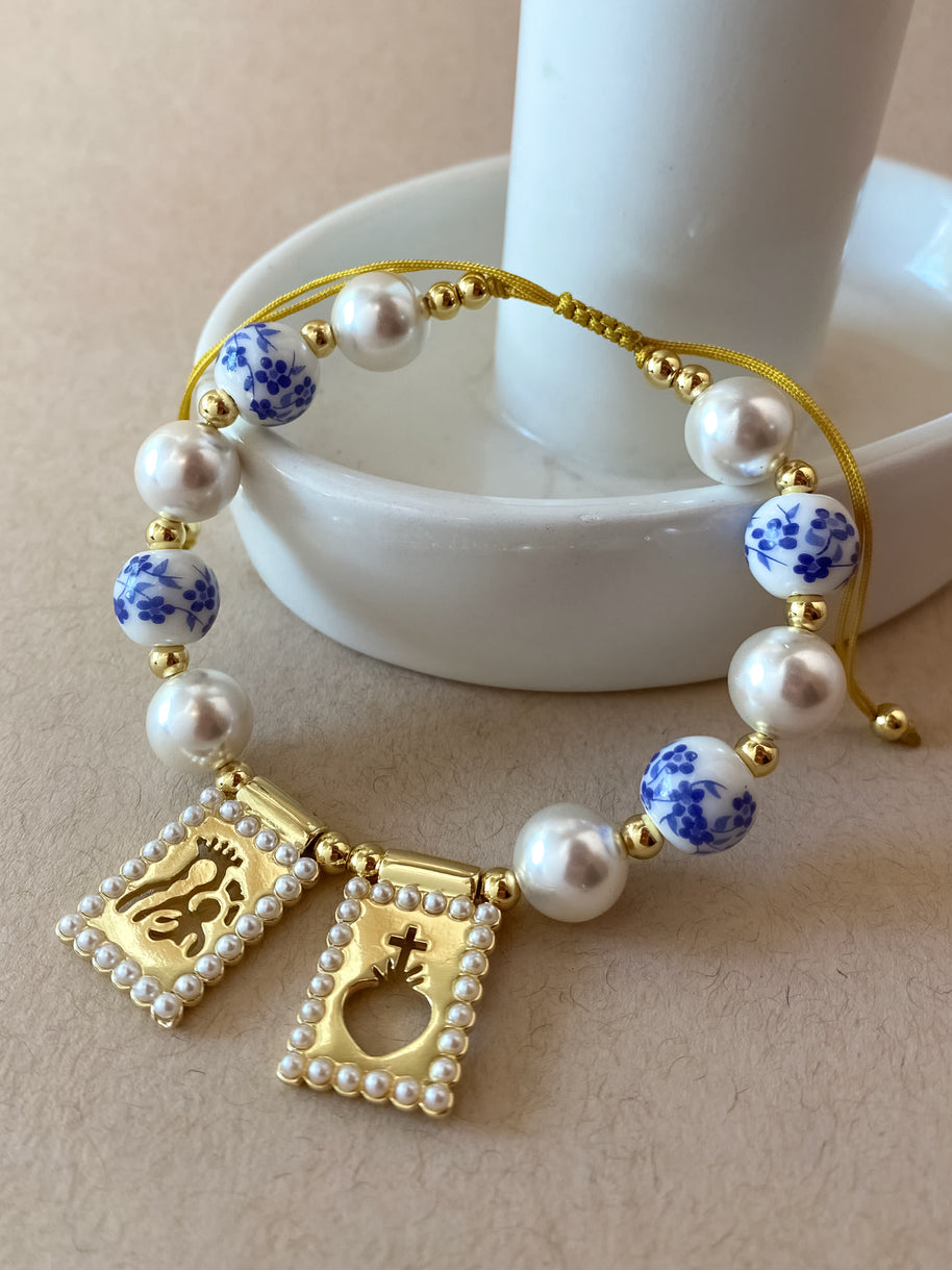 Carmen Virgin Pearls Scapular Adjustable Bracelet