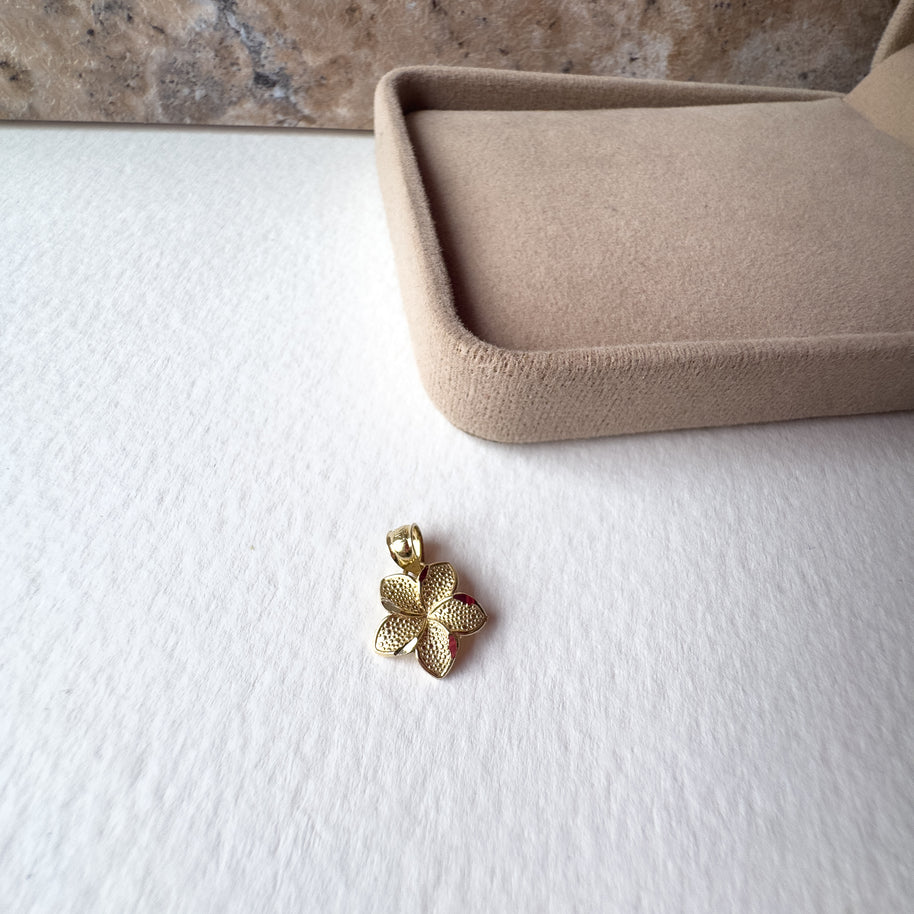 Hawaian Flower 14k Solid Gold Charm