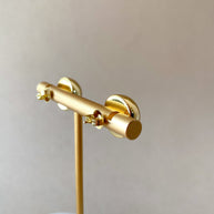 Golden Steel Circular Medium Earrings