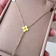 Flowers Chain 18K Solid Italian Gold Necklace