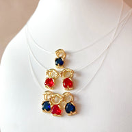 Red and Blue Kids Charms Ghost Necklace