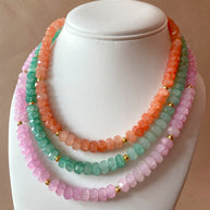 Orange, Green, Pink and Purple Crystal Beads Necklaces