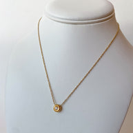 Golden Zircon Circular Steel Necklace or Earrings