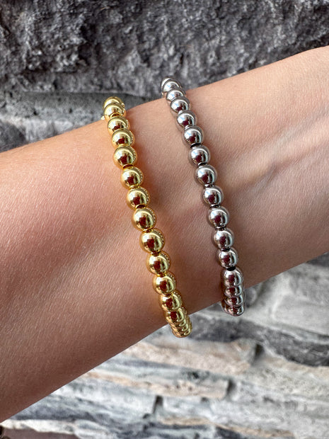 Pulseras Elásticas Gold & Silver Clovers Zirconia