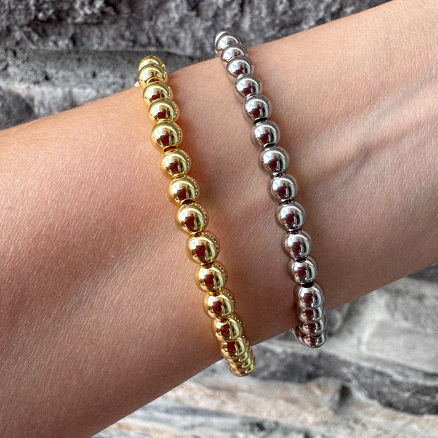 Pulseras Elásticas Gold & Silver Clovers Zirconia