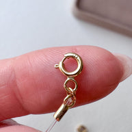 Solitaire Crystal Ghost Chain 14K Solid Gold Necklace