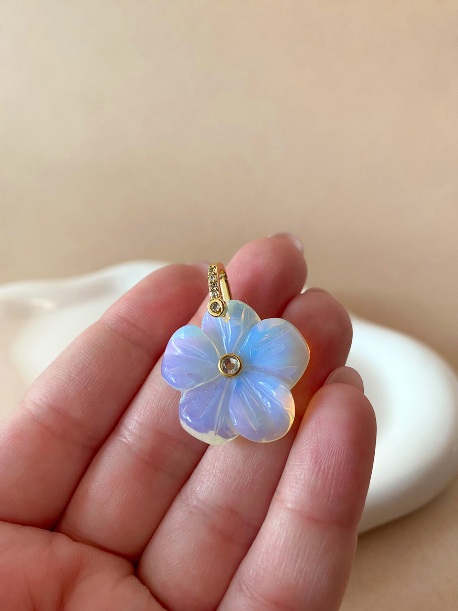 Opal Flower Crystal Stone Charm