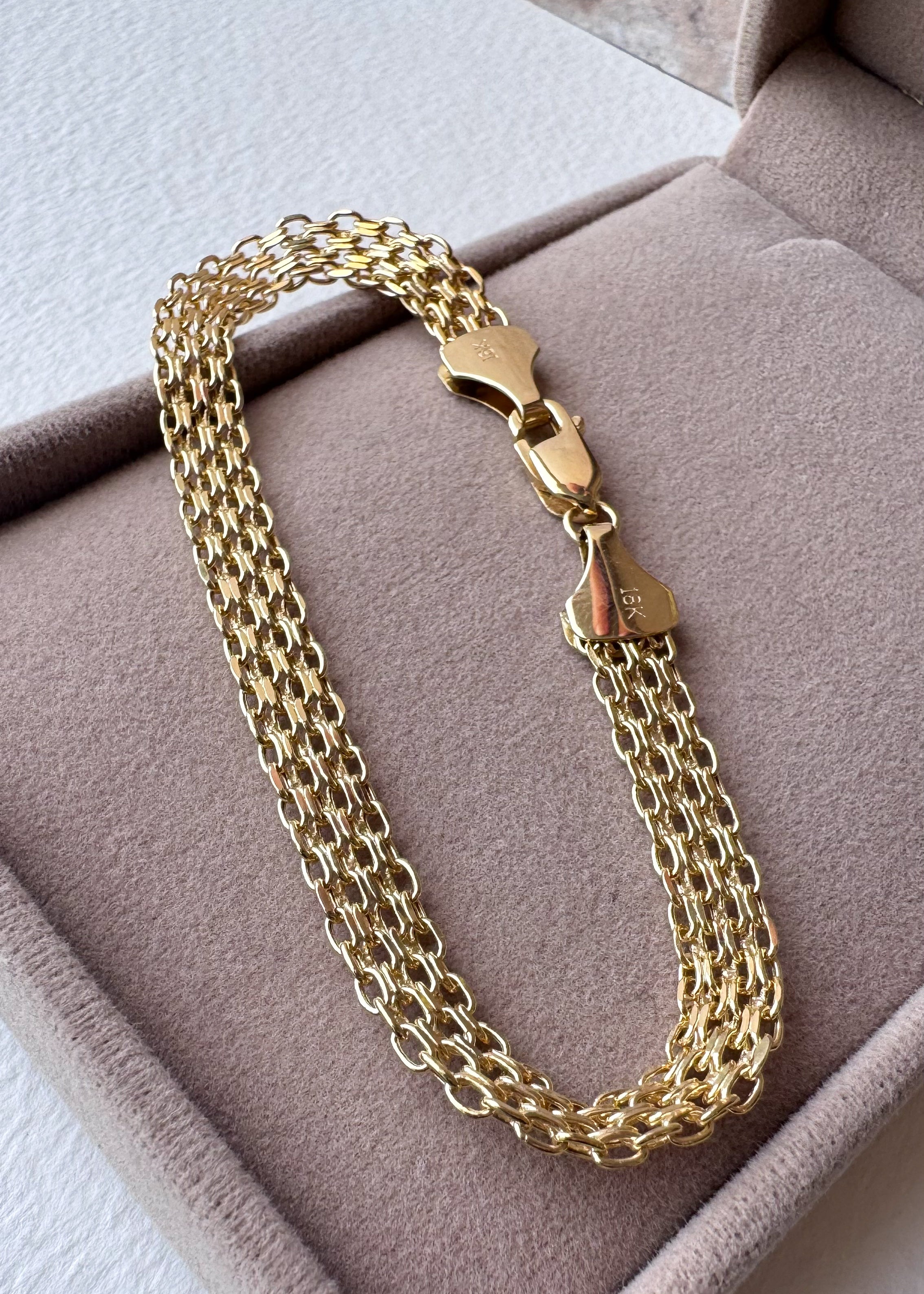 Bismark Style 18k Solid Gold Bracelet