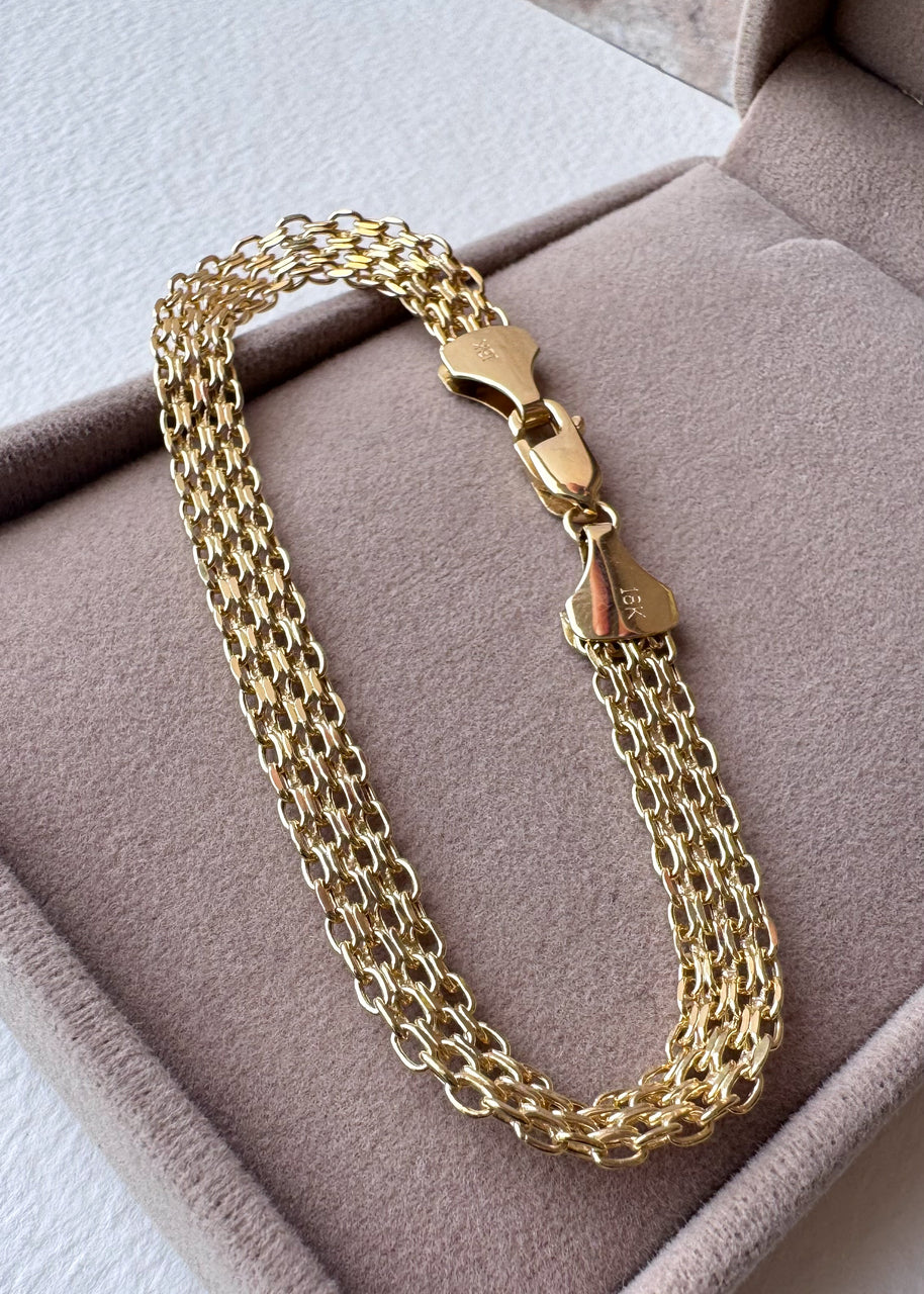 Bismark Style 18k Solid Gold Bracelet
