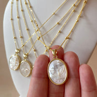 Mother of Pearl Oval Saint Medals