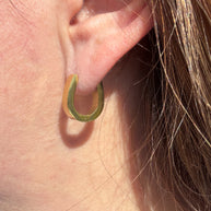 Big Oval Plain Golden Steel Hoops
