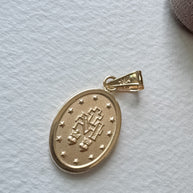 Miracle Virgin Medal 18k Solid Gold Hollow Charm