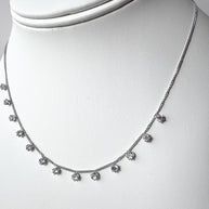 Mini Crystal Silver Steel Necklace