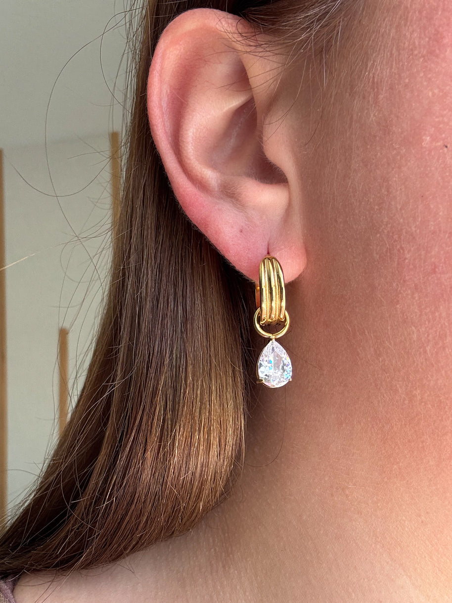 Crystal Shiny Steel Hoops