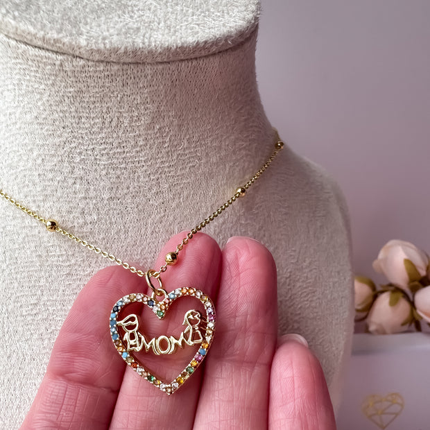 Colorful "MOM" Kids Necklace