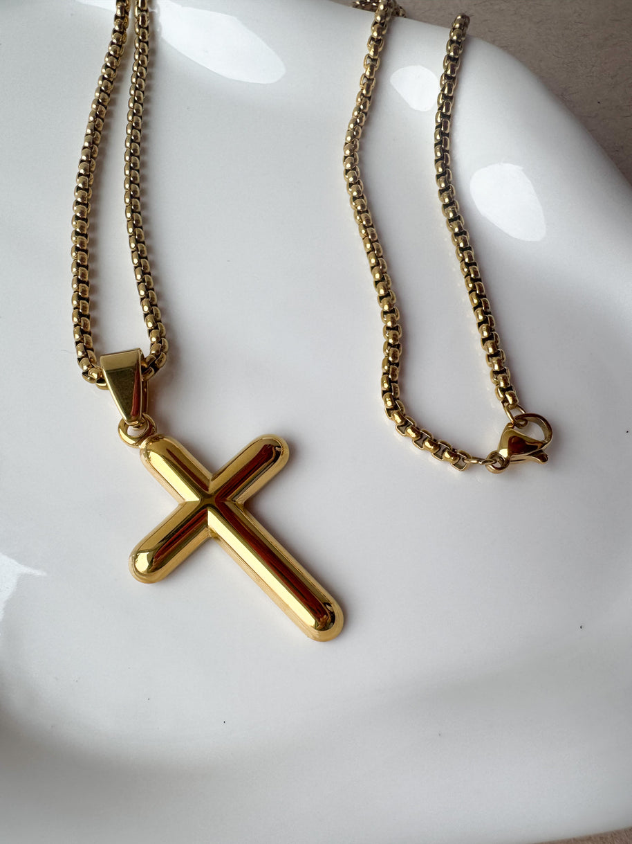 Golden Cross Men Necklace