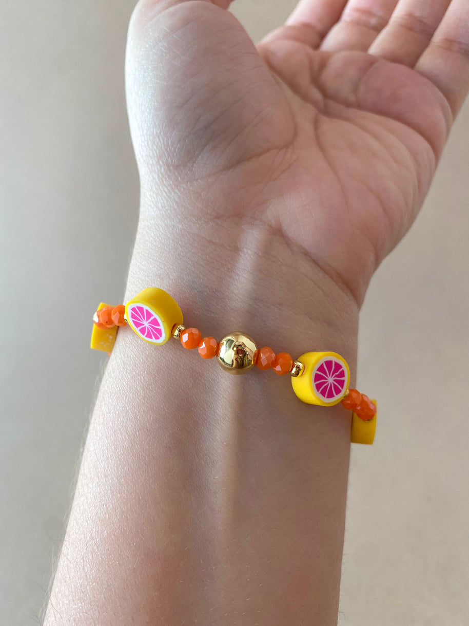 Orange Crystals Necklace and Bracelet Set