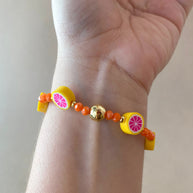 Orange Crystals Necklace and Bracelet Set