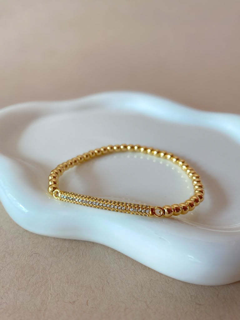 Gold Zirconia Style Elastic Bracelet