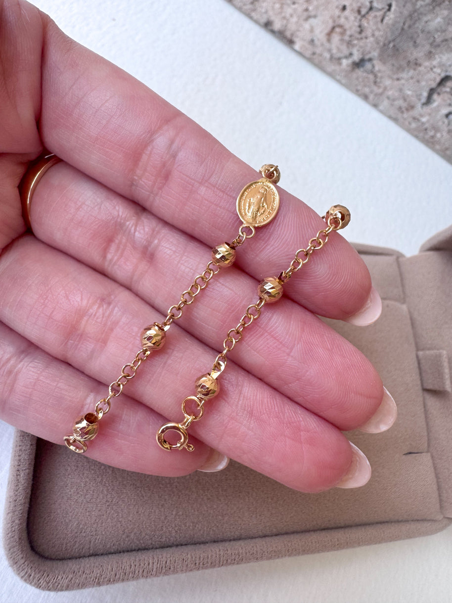 Golden Denario Style 18k Gold Bracelet