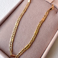 Plain Links Style 14k Solid Gold Bracelet