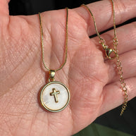 Mother of Pearl Cross Chain