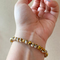 Elastic Crystal Blue, Turquoise and Brown Steel St. Benedict Bracelets