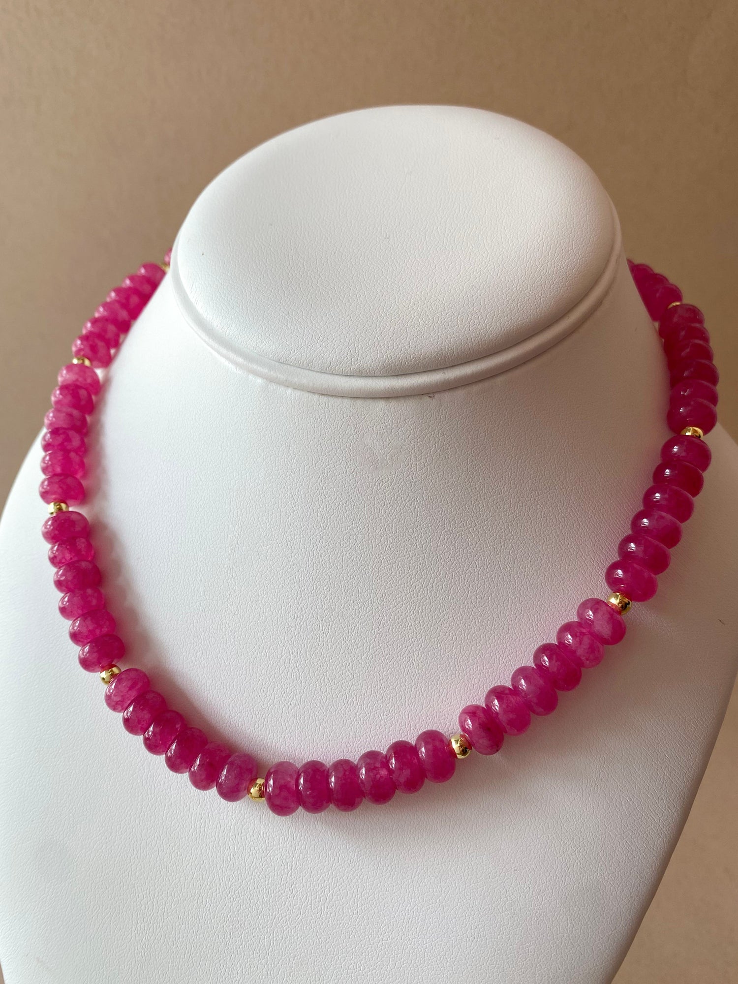 Fucsia Morganita Beads Necklace
