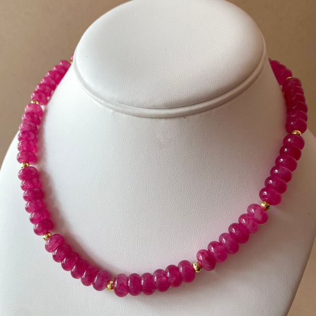 Fucsia Morganita Beads Necklace