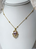 Load image into Gallery viewer, Hamsa Pink Necklace
