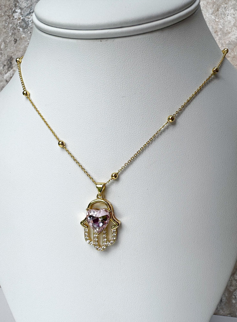 Hamsa Pink Necklace