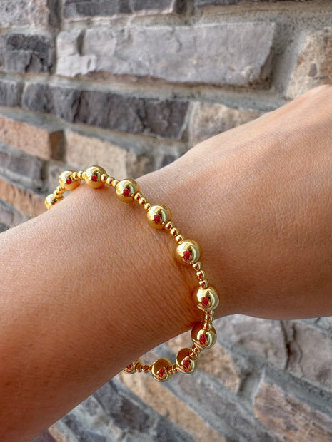 Pulsera Elastica Balines Dorados