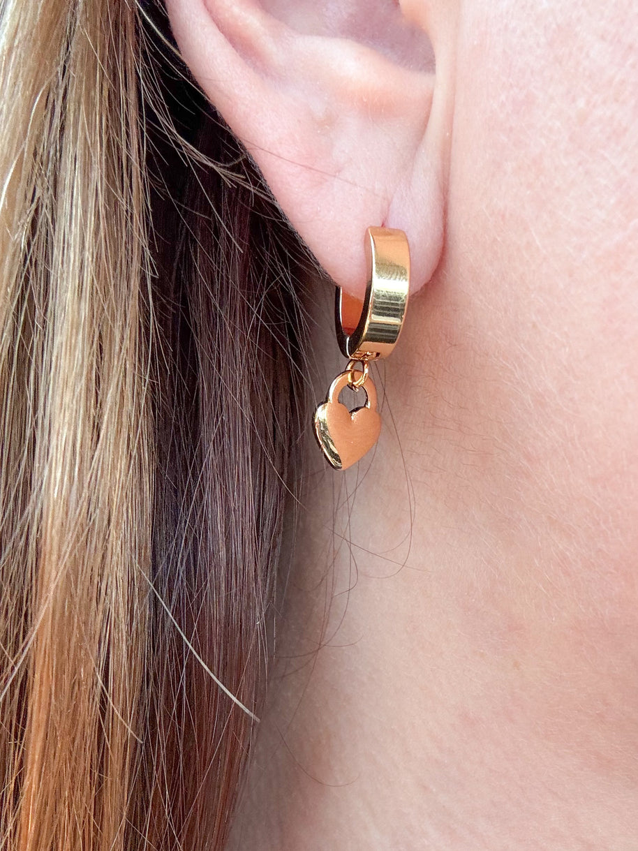Golden Steel Hearts Hoops