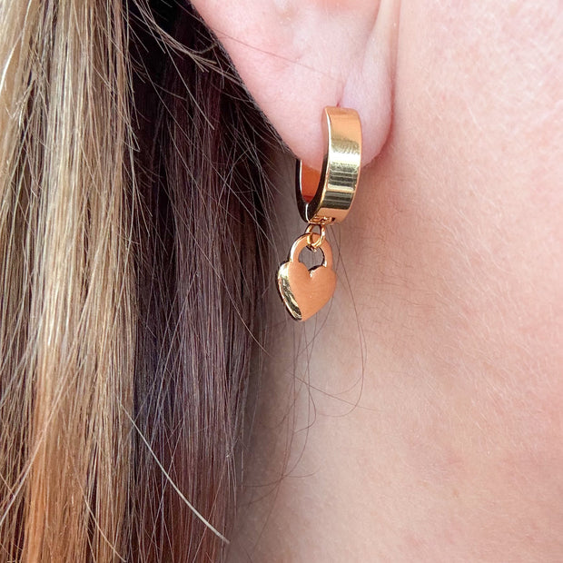 Golden Steel Hearts Hoops