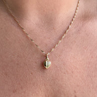 Singapure Chain 14k Solid Gold Necklace with little heart