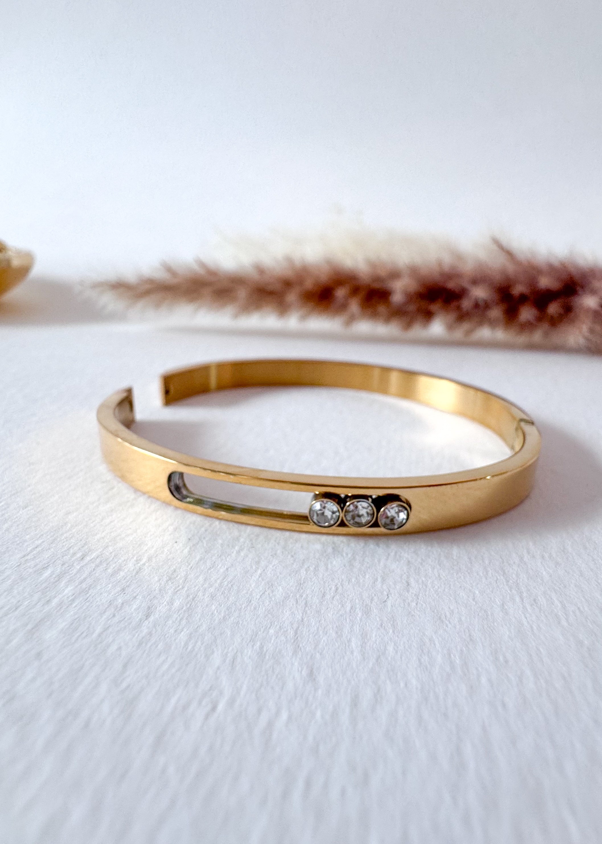 Bangle Move Thick Golden Steel Bracelet