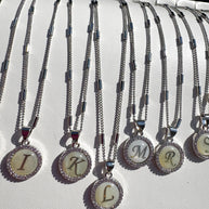 Initial Silver Mother of Pearl Necklace