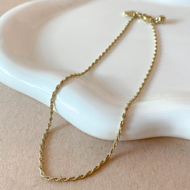 Rope Chain Golden Style Anklet