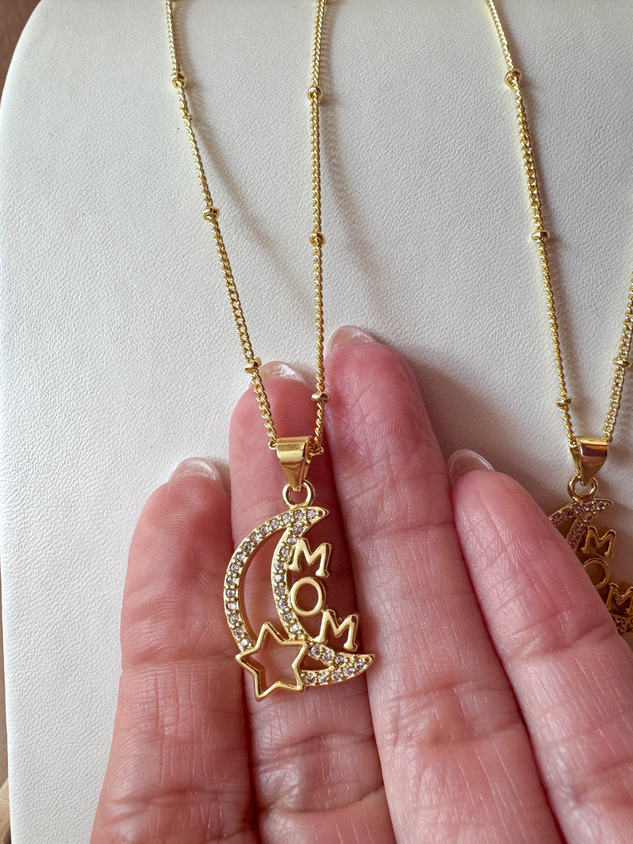 Mom Star & Moon Shape Necklace