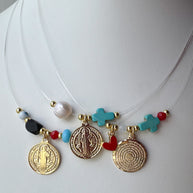 St. Benedict & Our Father Ghost Style Necklace