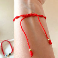 Variety of Red Threads Protection Charms Adjustable Bracelets