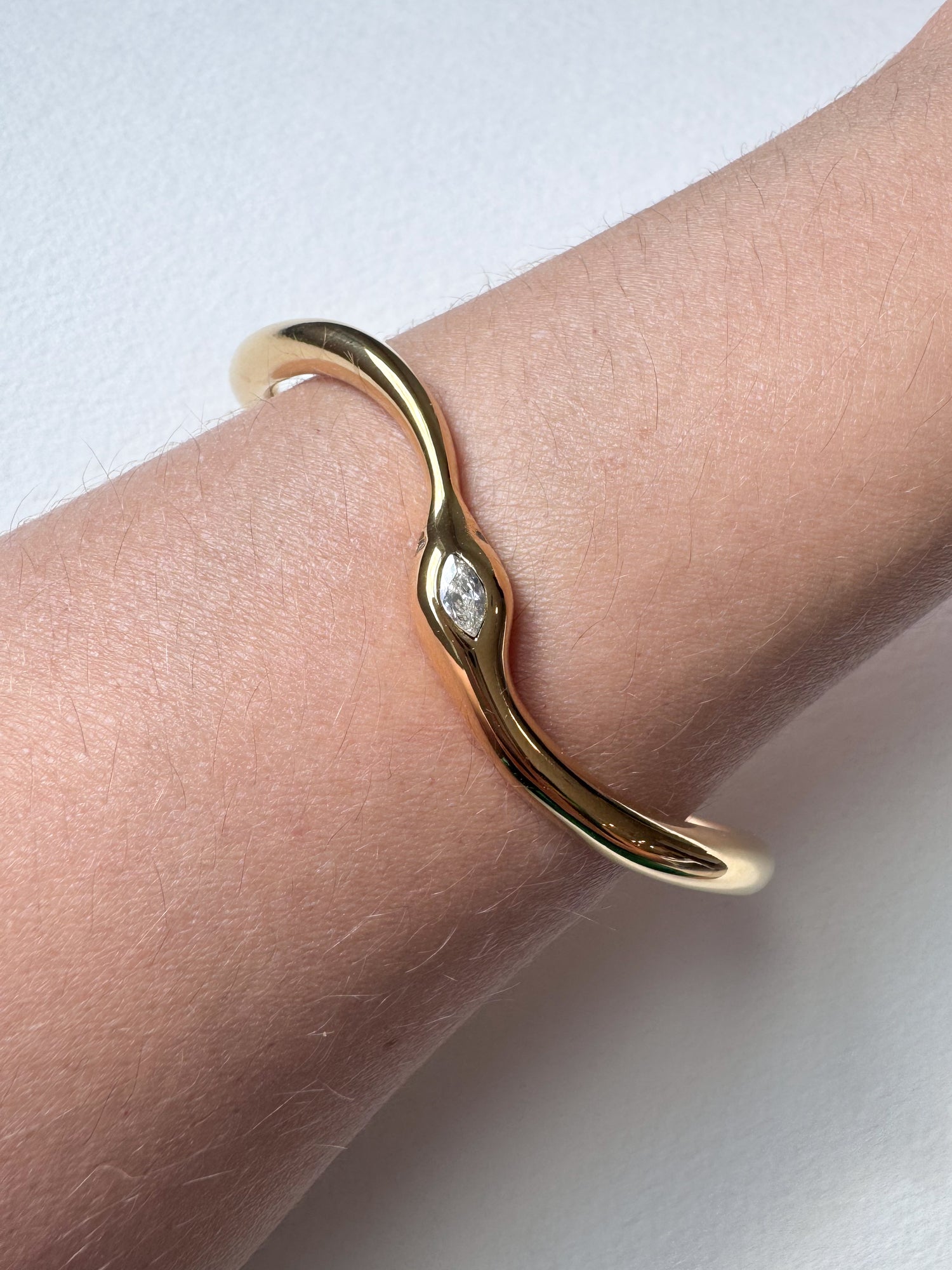 Golden Steel Wavy Shape Bracelet