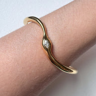Golden Steel Wavy Shape Bracelet