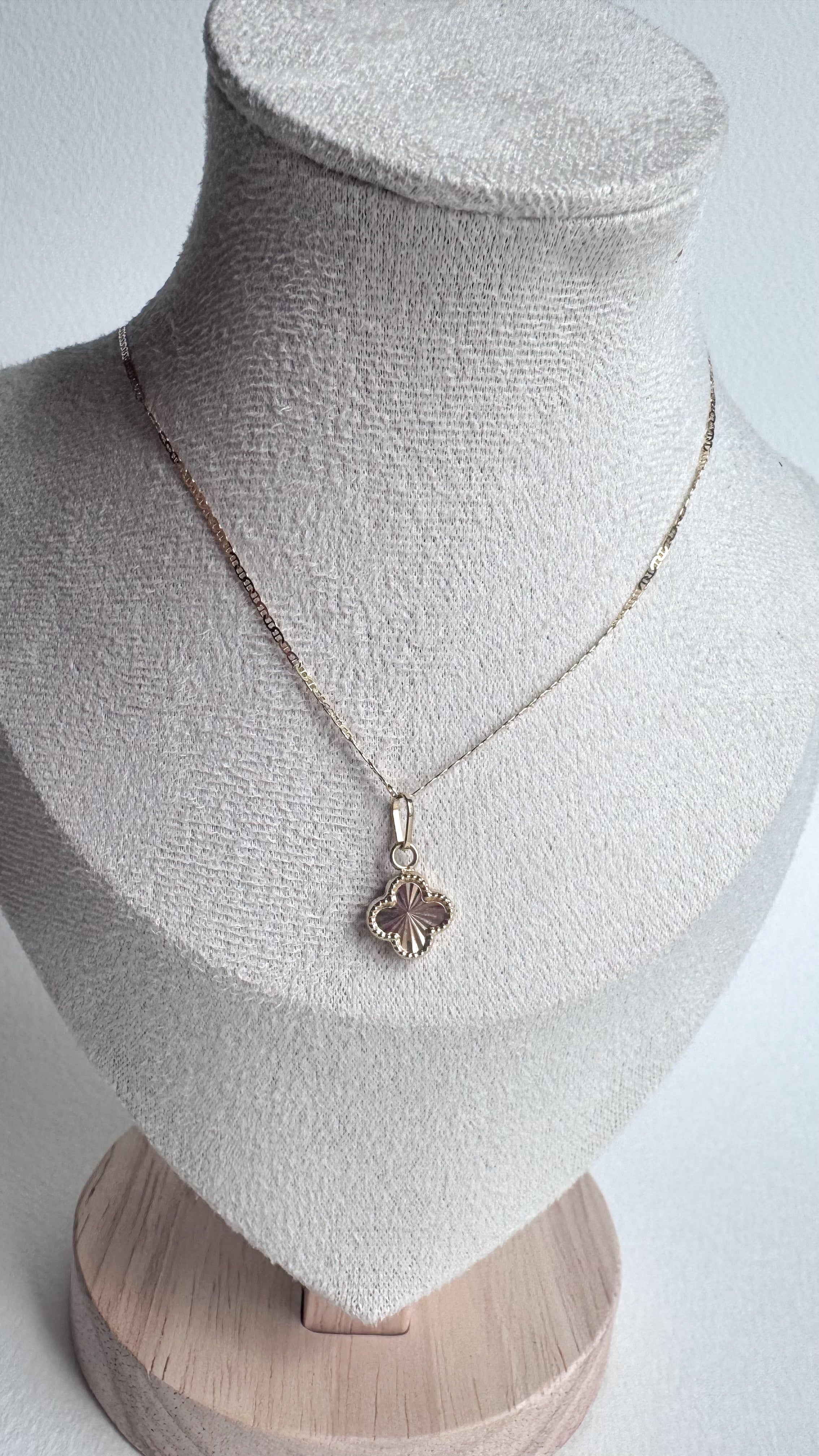 Golden Clover Mirror Style Chain or Charm - 18K Solid Gold