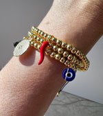 Load image into Gallery viewer, Brazalete Ajustable de 3 balines + Multi Charm
