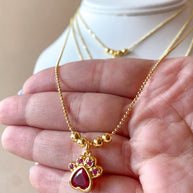 4 Different Multicolor Adjustable Dog Paw Necklaces