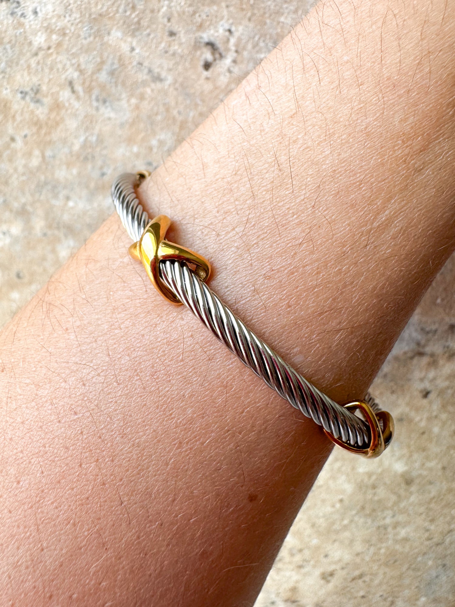 X Gold & Silver Steel Bracelet